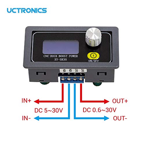 UCTRONICS DC 9V 12V 24V 4A Variable Power Supply 5-30V to 0.6-30V Adjustable Buck Boost Converter, Portable Bench Constant Voltage Current Stabilized Regulator Module - Thumbnail 2