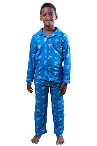 Image of Ultra Game Youth NBA Official 2-Piece Super Soft Button Down Pajamas Set