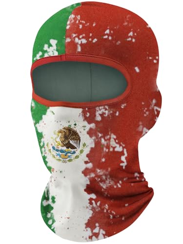 Fuinloth Balaclava Ski Mask Motorcycle Summer Thin Cooling UV Protection Neck Gaiter for Men/Women Mexico Flag 1