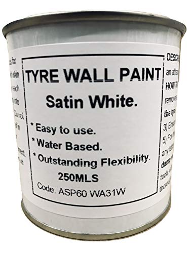 1 x 250ml White Tyre Wall Paint Classic Car Van Truck