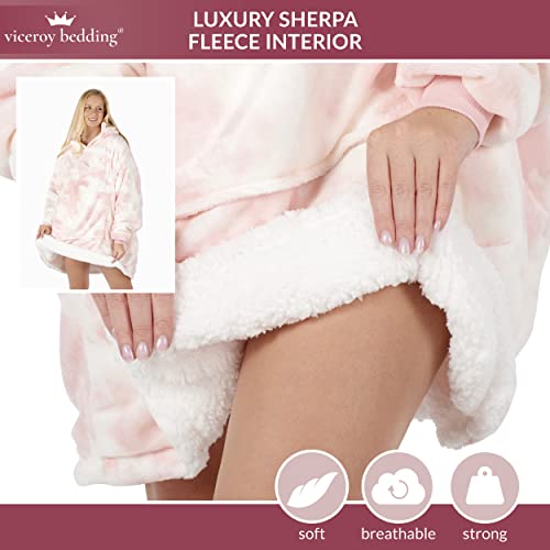 viceroy bedding TIE DYE Oversized Hoodie Blanket Women Ultra Plush Fleece with Soft Sherpa Reversible Warm Cosy Comfy Wearable Hooded Giant Sweatshirt Throw Girls Adults Men Boys Kids Big Pocket - Image 8