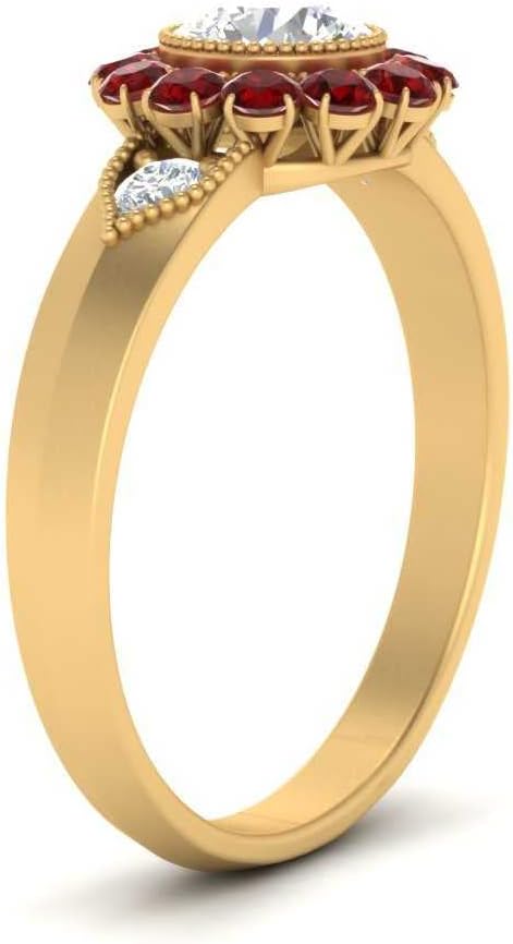 Choose Your Gemstone Victorian Round Antique Engagement Ring Yellow Gold Plated Round Shape Vintage Engagement Rings Minimal Modern Design Birthday Gift Wedding Gift US Size 4 to 12