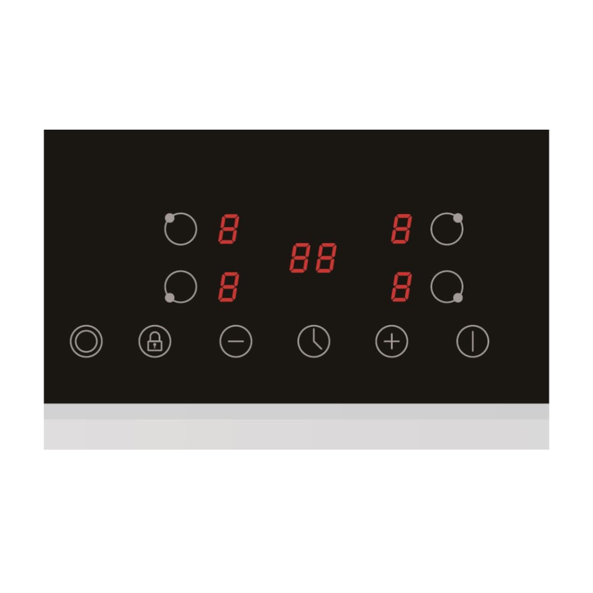 PKM EB-C4-2KBTCG Piano cottura in vetroceramica | Telaio in acciaio inox | 60 cm | 4 piani cottura | 9 livelli di riscaldamento per zona di cottura | Touch Control | Timer | 6600 Watt