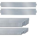 TolleTour Rasenkante Metall Beetumrandung Verzinkt Beeteinfassung Mähkante Palisade als Wurzelsperre, Profilkante Silber, (Länge 10m - Höhe 14cm)
