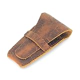 JJNUSA Handmade Old Fashioned Sleeve Travel Pouch Leather Safety Razor Case, Double Edge Razor, Shav