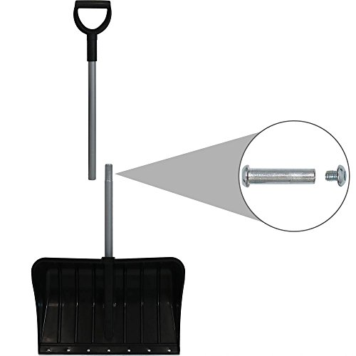 CASL Brands Aluminum Snow Shovel with D-Grip Handle and Heavy-Duty Metal Wear Strip - Adjustable Powder-Coated Steel Handle with Plastic Grip - 22-Inch Blade - Black - Thumbnail 2