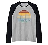 disc golf frisbee funny vintage retro sport basket tree maglia con maniche raglan
