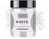 Mica Powder - 60g Mica Powder for Epoxy Resin - Pearl Pigment Powder Dye for Resin/Eye Shadow/Soap Making/Nails/Bath Bombs etc. (White)
