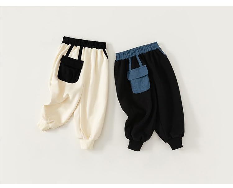 Meufam Unisex Boys Girls Color Block Sherpa Lined Athletic Jogger Fleece Sweatpants Warm Fleece Basic Pants with Pockets4