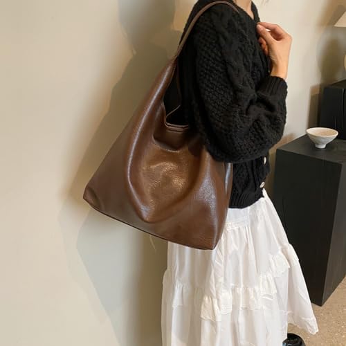 TIAASTAP Groß Handtasche für Damen Weiche Leder Tote Bag Shopper Tasche Damen Schultertasche Hobo Bag Shoulder Bag Uni Tasche Beuteltasche Tragetasche Umhängetasche mit klein Geldbörse