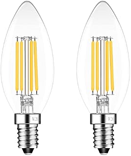 Sokkldccd E14 4W LED Candle Light Bulbs, 40W Incandescent Bulb Equivalent, 2700K Warm White, 400lm, Non-Dimmable, Pack of 2