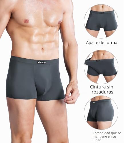 Bóxers hombre microfibra wirarpa pack de 4 calzoncillos multicolor de corte trunk cómodo 4