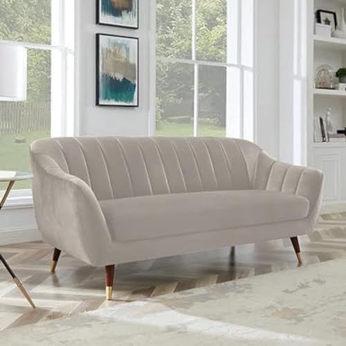 Image of 3 Seater Sofa Set with Two Cushions Perfect for Home Office Guests Living Room (Cream, 3 Seater)