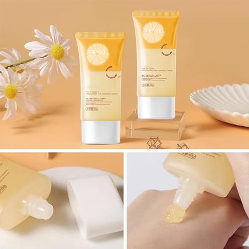 Facial Scrub, Vitamin C Face Exfoliator, Energising Exfoliating Scrub with Natural Fruit Acids and Enzymes, Removes Blackheads, Improves Acne Dark Spots, Cleanses Skin, Brightens Radiance - Image 8