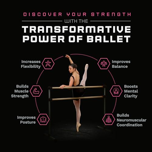 VITA Barre Portable Freestanding Double Ballet Barre, Prodigy, Aluminum | Adjustable Height, USA Made, Home or Gym Exercise Equipment for Kids & Adults | Dance, Fitness, Pilates4