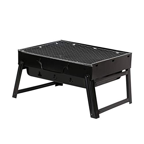 HAC24 Tragbarer BBQ Klappgrill Camping Grill Holzkohlegrill Holzkohle Minigrill Klappbarer Kohlegrill