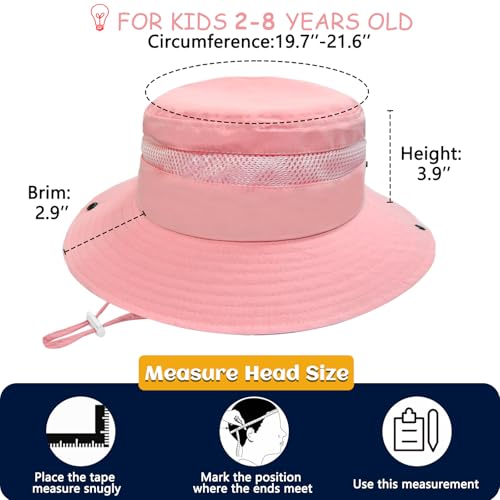 Image of Outdoor Kids Sun Hat for Boys Girls Wide Brim Mesh Bucket Hat UPF 50+ Sun Protection Breathable Summer Fishing Safari Hat