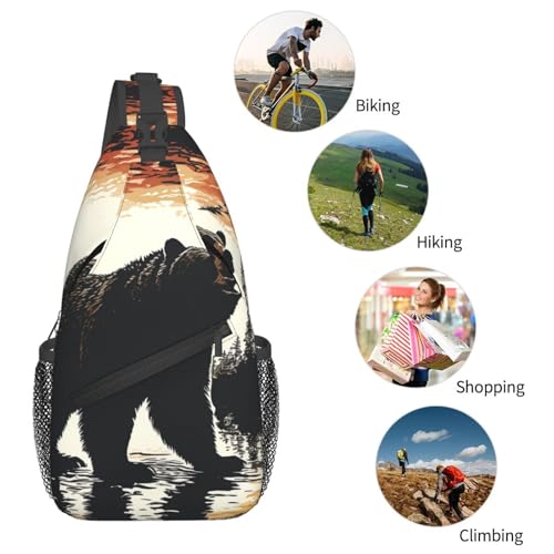 Bolso Sling unisex con diseño ajustable en color negro miniatura 5