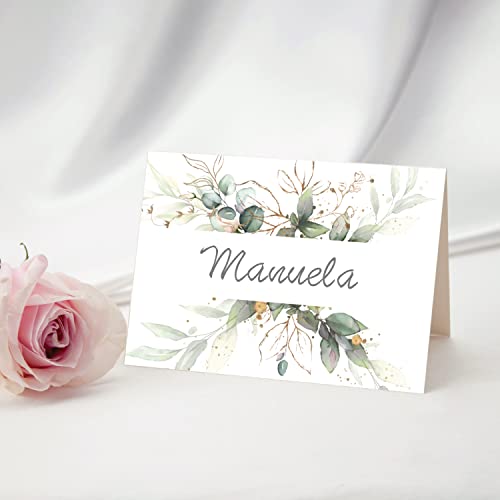 25 Stück Tischkarten Namenskarten zum beschriften Hochzeit Geburtstag Konfirmation Kommunion Taufe Feier Namensschilder zum selbst beschriften Boho Cover