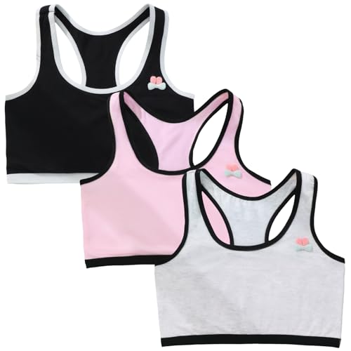 Happy Cherry Girl’s Bra Tank Top Racerback Training Bras Crop Camisoles Undershirt for Teen Girls 7-12 Years