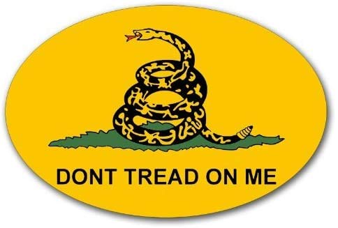Oval Don't Tread On Me Flag 3M Reflective Sticker | Gadsden Tea Party Don't