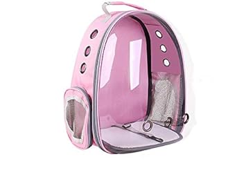 SRI Emily Pets Astronaut Pet Cat Dog Puppy Carrier Travel Bag Space Capsule Breathable Backpack (Pink)