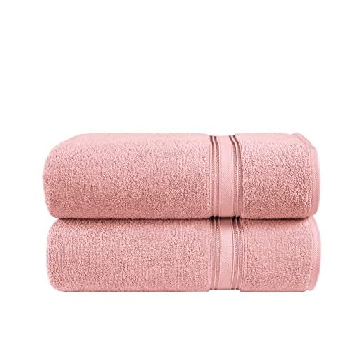 Bath Sheets Bathroom Towel Set - 2-Pack Oversized Extra Large Bath Sheet Set - 100% Combed Cotton - 2 Bath Sheets 35x65 - Luxury Hotel & Spa Quality - Durable Ultra Soft Highly Absorbent - Blush