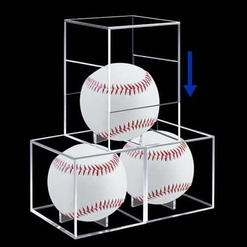 Purdge 3-Pack Baseball Display Cases for Autograph Balls