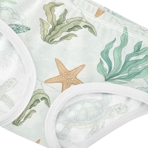 Girls Underwear Toddler 2t Cotton Panties Little Girl Fancy Briefs Girls Undies Classical Sea Turtles Starfishs4