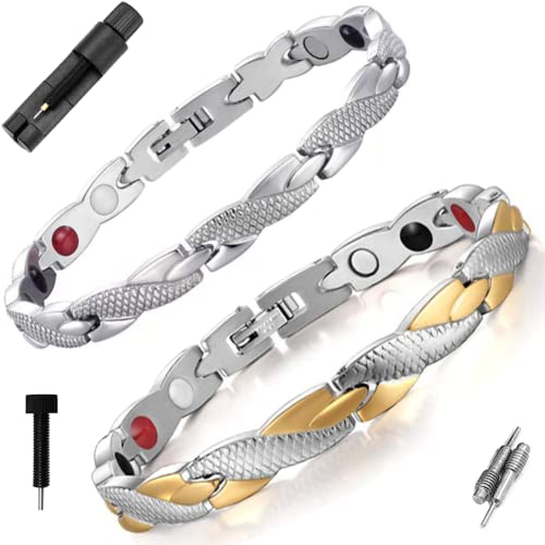Vicmag Bracelets for Women Magnetic Bracelet Jewelry Gift with Adjustment Tool Health Magnetic Field Therapy