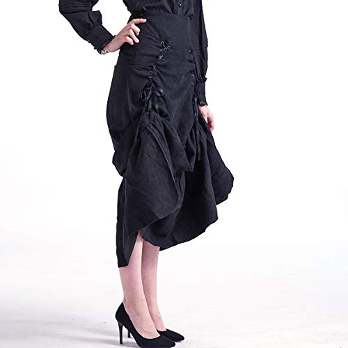 BLESSUME Victorian Corset Skirt High Low Punk Skirt Gothic Women Costume3