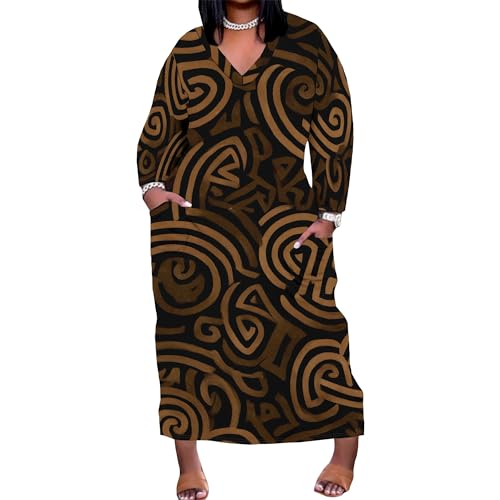 Image of SUZONANA Plus Size Dresses for Curvy Women African Print American Dress Summer Outfits Casual Loose with Pocket