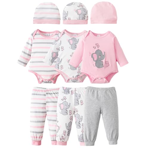 MAISON LOVIN - MAISON LOVIN Newborn Baby Girl Clothes Layette Set - 3-Pack Infant Rompers, Bodysuits, Pants and Hats (0-18 Months) - Best Deal on Amazon