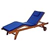 All Things Cedar TL78-B Teak Chaise Lounge Chair with Blue Cushion 41irFY3pNRL. SS100