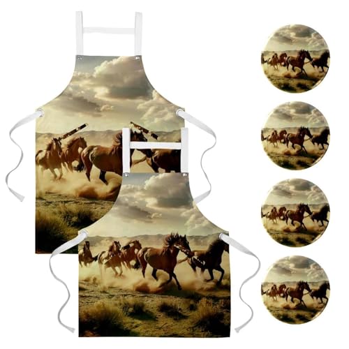 Tablier de cuisine chevaux galopants pour sublimer vos pâtisseries