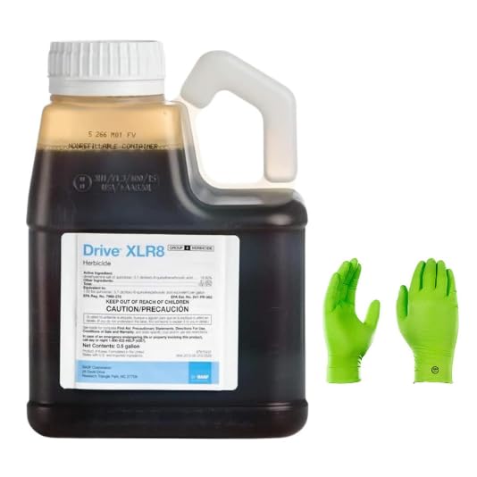 Drive Crabgrass Killer Lawn & Turf Post Emergent Grassy & Broadleaf Weed Control Ingredient Quinclorac 30 Day Residual Herbicide Concentrate 64 Ounce w/USA Supply Protective Gloves