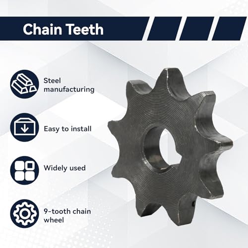 9t Sprocket, 428 9 Tooth Chain Engine Speed Cut Motor Sprocket 428 Chain Electric Scooter Motor Engine Metal Wheel for Z2 Z3