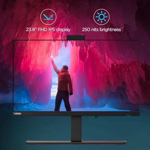 Image of Lenovo ThinkCentre Business All in One Desktop, 23.8 inch FHD IPS Display, Intel Core i5 Processor (6 cores, Up to 4.3 GHz), 1080P Webcam, DVD-RW, Windows 11 Pro (32GB RAM, 1TB SSD | 1TB HDD)
