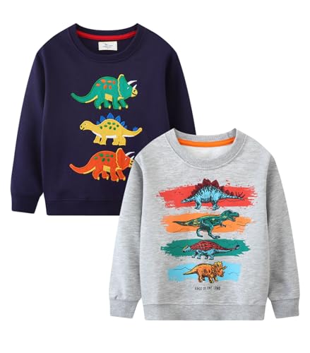 Image of LOKTARC Toddler Boys Graphic Crewneck Sweatshirts 2-Pack, Sizes 2T-7