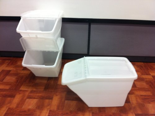 Product Image 4: WTM CBCL-24 Stackable Bins with Hinged Lids, 24-Quart, Clear, Pack of 3