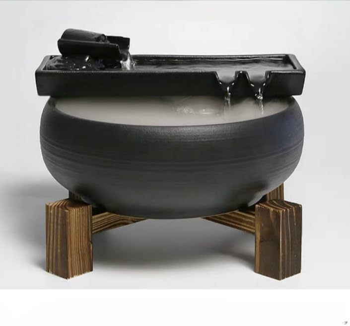LIVIA 卓上噴水卓上 インテリアインテリアミニ噴水水の音 工芸品 陶器 玄関 卓上飾り 部屋/オフィスに最適 ヨガ、瞑想、ヒーリ