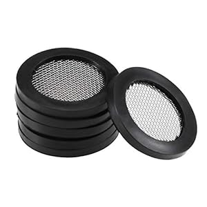 sourcing map 6er Pack Gummi Unterlegscheiben Wasserhahn Sieb Duschkopf Dichtungsring Netzfilter 30mm AD 21mm ID 3mm Dicke Dichtungsringe mit Edelstahl Filter, für Wasserschlauch Wasserhahn