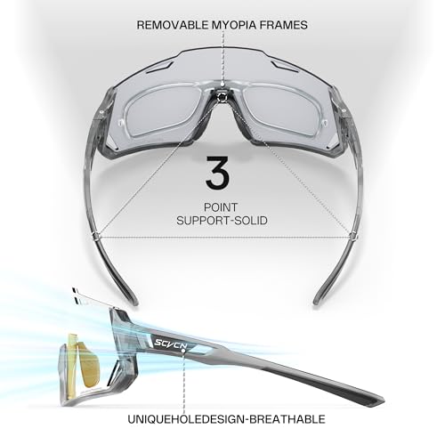 SCVCN Photochromic Cycling Glasses Sports Sunglasses Men Women Clear Bicycle MTB UV400 Protection Running Mountain Bike Baseball Biking Goggles Riding BMX Fishing Riding Golf Driving Softball 10 - image 4