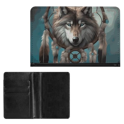 Porte-passeport loup 3D et attrape-rêves imperméable