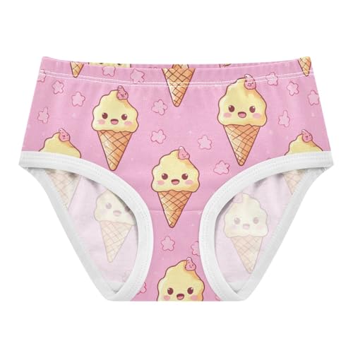 ZZKKO Cute Ice Cream Cones Girls Underwear Toddler Panties for Girls Comfort Brief Size 2-8T