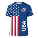 Men's American Flag T-Shirts 3D Printed Novelty USA Graphic Short Sleeve Shirts Casual Crew Neck Tees Unisex Fashion Tops