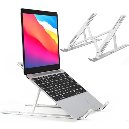 Cruces Soporte Portátil Mesa. Soporte Ergonómico Plegable para Laptop, Compatible con MacBook y PC, Base Ventilada y Antideslizante para Computadora, Ideal para Oficina y Escritorio.