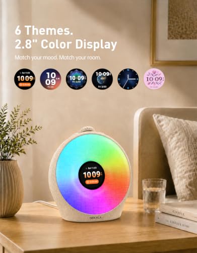 Image of DEKALA Sunrise Alarm Clock for Heavy Sleepers with Pulse Wake, Sunset Sound Machine with Breathing Ambient Light, Loud Alarm for Bedrooms, Wake Up Light, Digital Color Display & 7 Themes, No App