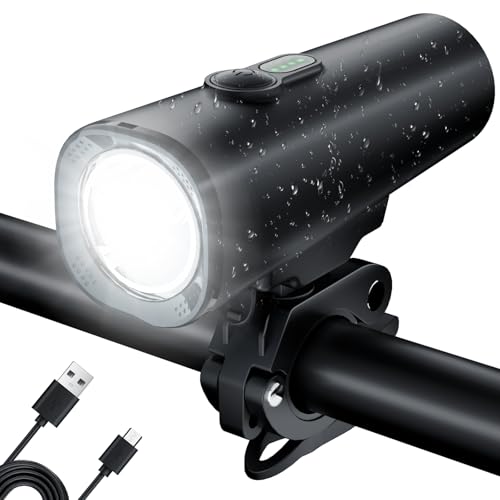 LED Fahrradlicht Vorne USB Aufladbar 2600mAh Akku, Fahrradlampe Vorne mit 60/30 LUX 2 Leuchtmodi, StVZO Zugelassenes und Blendfreies Design Fahrradbeleuchtung, IPX5 Wasserdicht für Radfahren LED Fahrradlicht Vorne USB Aufladbar 2600mAh Akku, Fahrradlampe Vorne mit 60/30 LUX 2 Leuchtmodi, StVZO Zugelassenes und Blendfreies Design Fahrradbeleuchtung, IPX5 Wasserdicht für Radfahren