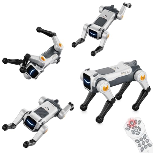 Gampop Smart Robot Stunt Dog Toys - Interactive STEM Puppy Pet with Remote & Voice Control, Realistic Actions & Programming, Durable Design for Kids, for Boys & Girls Age 6 7 8 9 10 and up